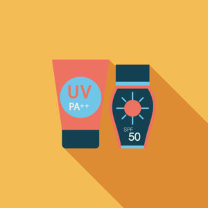 Sunscreen flat icon with long shadow