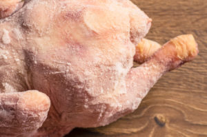 Frozen chicken closeup